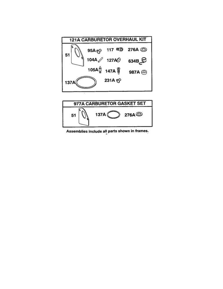Nikki Carburetor Gasket Kits Diagram and Parts List for 28B700-28B799 0001-0008-0009 Briggs and Stratton Engine